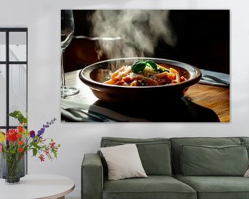 Pasta stomen in een rustieke stijl van Poster Art Shop