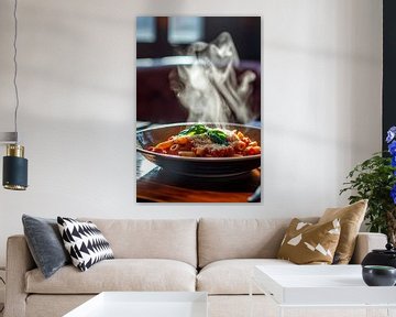 Steamed noodles in tomato sauce - a moment of pleasure by Poster Art Shop