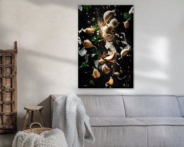 Explosion de saveurs - ail &amp ; herbes aromatiques sur Poster Art Shop