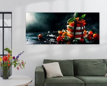 Verse caprese torens met basilicum van Poster Art Shop