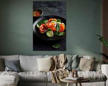 Fresh vegetable salad with dressing - delicious! by Poster Art Shop