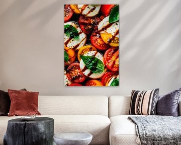 Verse mozzarella met kleurrijke tomaten van Poster Art Shop