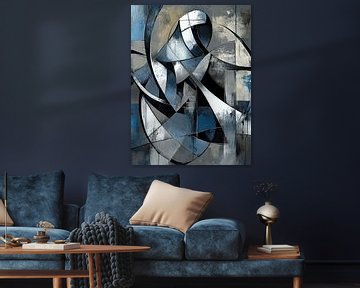 Twisting Shadows and Light van Abstract Schilderij