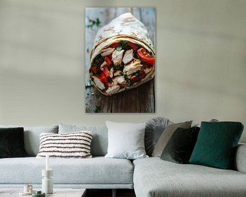 Fresh chicken wrap with vegetable filling by Poster Art Shop