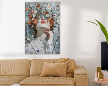 Silent Bloom Secrets van Abstract Schilderij