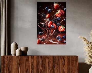 Fruchtige Explosion in Schokolade – Genussmomente von Poster Art Shop