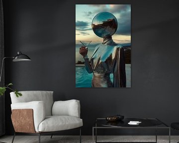 Futuristische elegantie met een glazen kop van Poster Art Shop