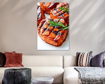 Gegrilde zalmfilets met rozemarijn - heerlijk van Poster Art Shop