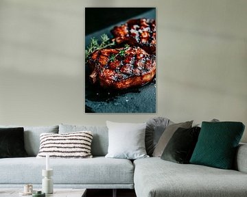 Grilled lamb chops with herbs by Poster Art Shop