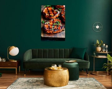Grilled meat with herbs - a tasty treat by Poster Art Shop