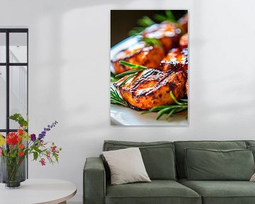 Grilled salmon with rosemary - deliciously tasty by Poster Art Shop