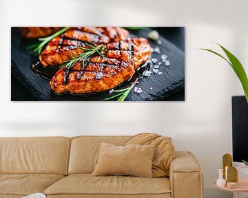 Gegrilltes Hähnchen mit Rosmarin – Genussmoment von Poster Art Shop