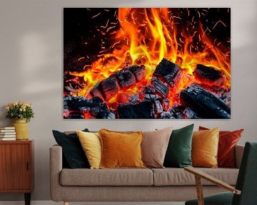 Glowing coals and living fire by Poster Art Shop