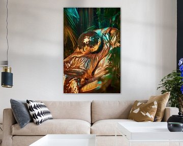 Glinsterende discobal in de jungleời van Poster Art Shop