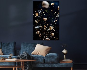 Kitchen magic: Flying garlic cloves by Poster Art Shop