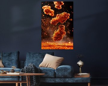 Crispy chicken pieces in the air - a moment of pleasure by Poster Art Shop