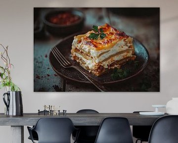 Lasagne seasoning on a rustic plate by Poster Art Shop