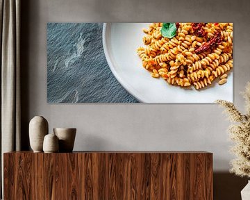 Pasta on a white plate - gourmet dish by Poster Art Shop