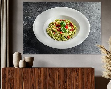 Pasta with pesto and sun-dried tomatoes by Poster Art Shop