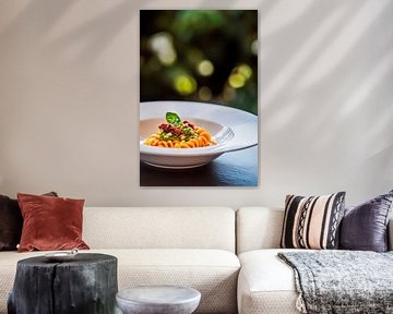 Pasta met pesto en zongedroogde tomaten van Poster Art Shop