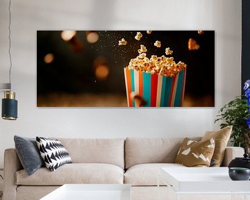 Popcornregen uit een kleurrijke beker van Poster Art Shop