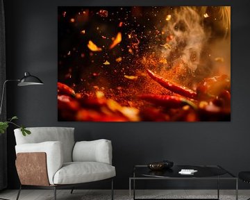 Hete pepers in een dynamisch spel van Poster Art Shop