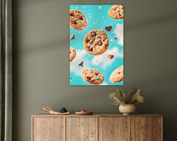 Chocoladekoekjes in de lucht van Poster Art Shop