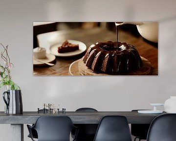 Schokoladenkuchen mit flüssiger Füllung von Poster Art Shop