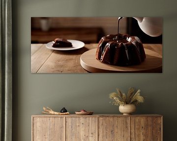 Chocolate cake with liquid topping by Poster Art Shop