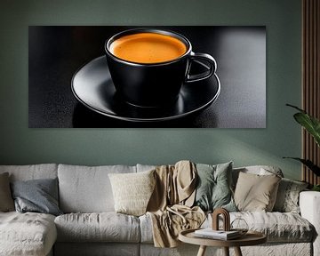 Zwarte kop met heerlijke koffie van Poster Art Shop