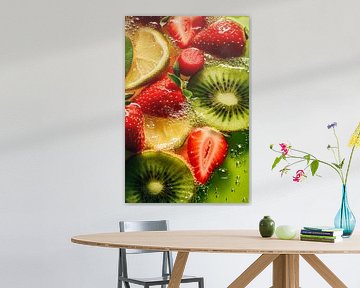 Tangy fruit slices in sparkling water by Poster Art Shop