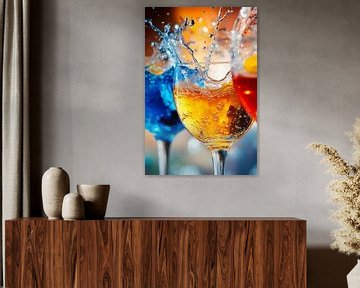 Sprankelende cocktails in kleurrijke glazen van Poster Art Shop