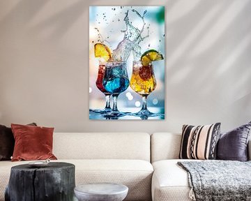 Sprankelende cocktails in een vrolijk kleurenspel van Poster Art Shop