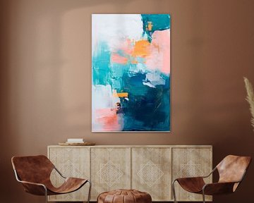 Abstract colour composition in blue-pink by Poster Art Shop