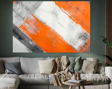 Abstract colour composition in orange and grey by Poster Art Shop