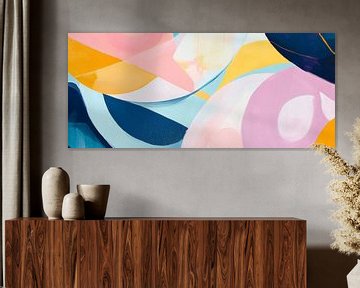 Abstracte kleurensymfonie in pasteltinten van Poster Art Shop