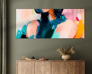 Abstract figure composition in a blaze of colour by Poster Art Shop