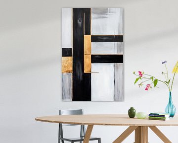 Abstrakte Geometrie in Schwarz und Gold von Poster Art Shop