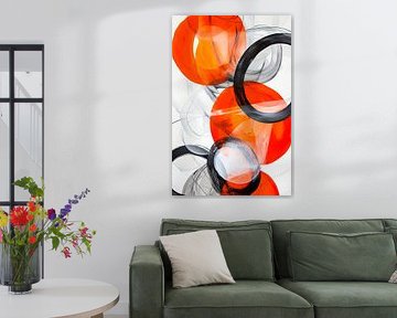 Composition abstraite en rouge et noir sur Poster Art Shop