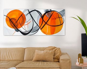 Abstract composition with oranges and black by Poster Art Shop