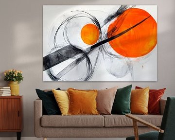 Abstract composition with orange and black by Poster Art Shop