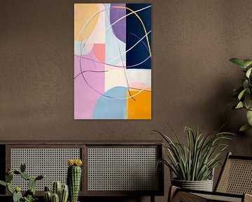 Abstract kleurenspel met lijnen van Poster Art Shop