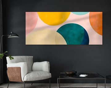 Bunte Aquarellkreise auf Pastellhintergrund von Poster Art Shop