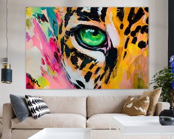 Kleurrijke jaguarogen - Levendige kleuren van Poster Art Shop