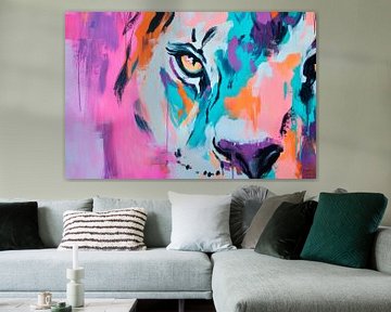 Kleurrijk leeuwenportret met levendige kleuren van Poster Art Shop