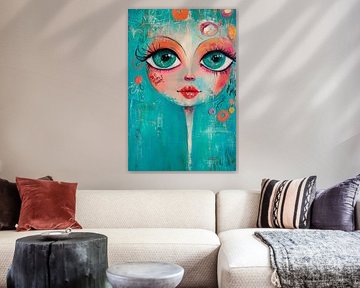 Imaginative portrait illustration with eyes by Poster Art Shop