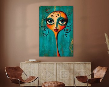 Imaginative portrait with colourful background by Poster Art Shop