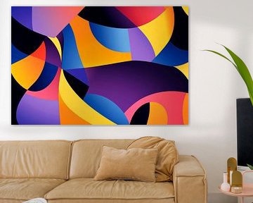 Colourful abstract wave structure by Poster Art Shop