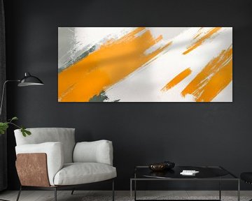 Play of colours in orange and grey - Abstract by Poster Art Shop