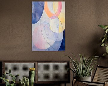 Kleurrijke abstractie in zachte tinten van Poster Art Shop